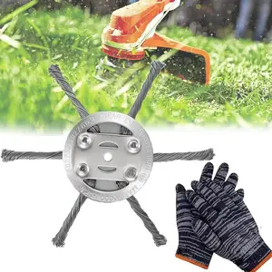 [buy 1 get 1]Steel Wire Grass Trimmer Head, 6 Inches Universal Steel Wire Weed Trimmer Head Universal Steel Wire Trimmer Head Replacement-Heavy-Duty Weed Brush Cutter Attachment for Electric & Cordless String Trimmers