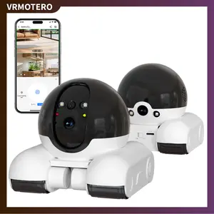 Robot Camera on Wheels 1080P Dual Lens,Indoor Movable Security Camera with 2-Way Talk,Blinky Bot with Night Vision,Distance Bot App Control for Cats/Dogs/Baby/Elderly (SD/Cloud Storage)