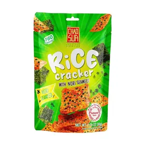 CHAO SUA Thai Crispy Rice Snacks Seaweed Flavor 50g - Must Buy from Thailand 711 & Big C - Crunchy & Delicious