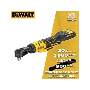 DEWALT DCF512 Right Angle Ratchet Power Wrench - Cordless, Brushless, Battery-Powered with Variable Speed, LED Light, 95nm Torque for DIY Tasks,summervibes Tool