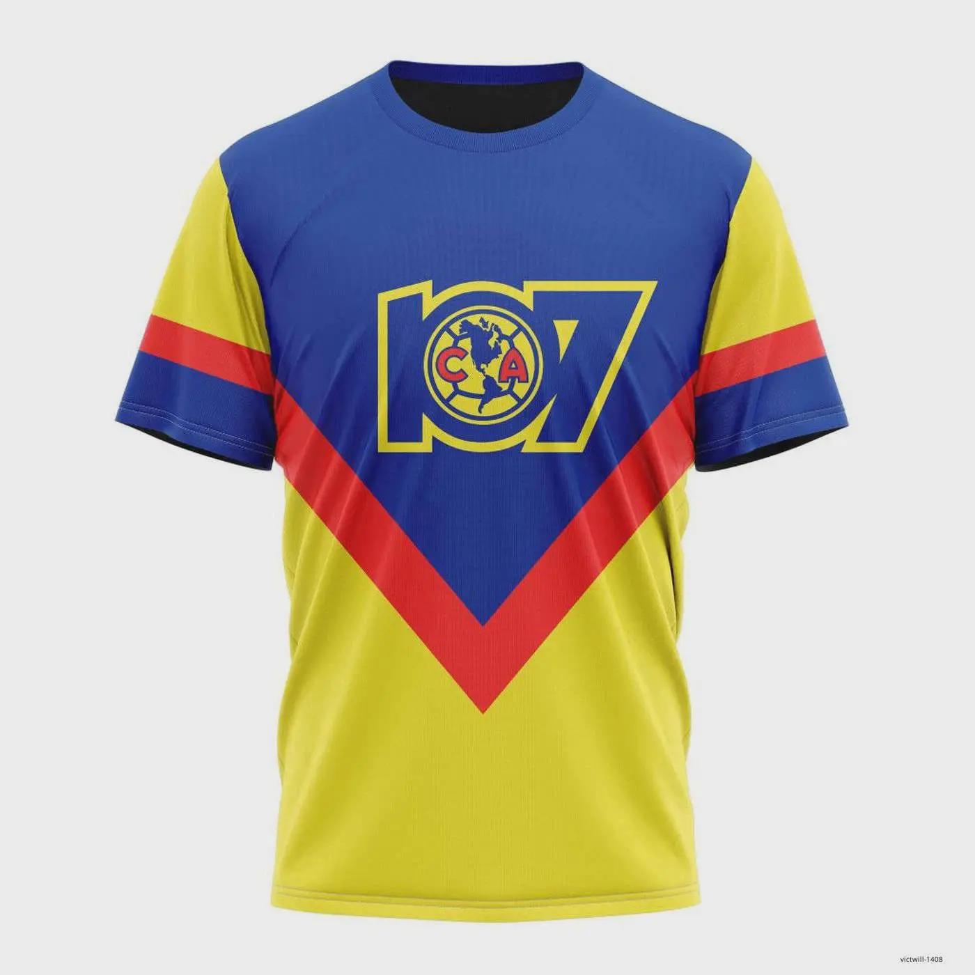 Personalized LIGA MX Club America Shirt 3D Retro 107th Anniversary Logo, Short-Sleeve Sports Shirt, Football Jersey, Gifts for Fútbol Fan, Sport Apparel