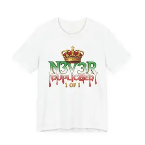 N3V3R DUPLIC8ED Crown Graphic Tee — Green/White/Red Fade