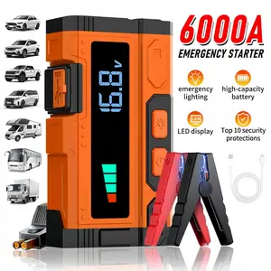 6000A car battery booster, portable car truck starter battery charger, outdoor emergency power source, emergency charger, Automotive