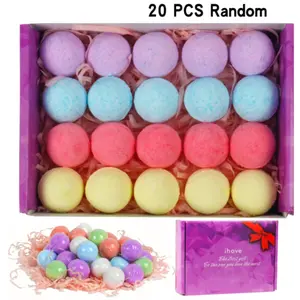 Bath Bombs Gift Set, Individually Wrapped Bath Salt Bombs, Foot Spa Self-care Gifts, Skin Care Set with Bubble Bath