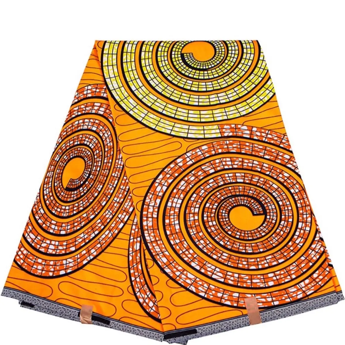 Élégant orange & brown African fabric