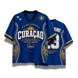 Curacao Mesh Jersey Custom Name Number, Personalized Caribbean Island Pride Shirt, Curacao Flag Sports Fan Gift Jersey