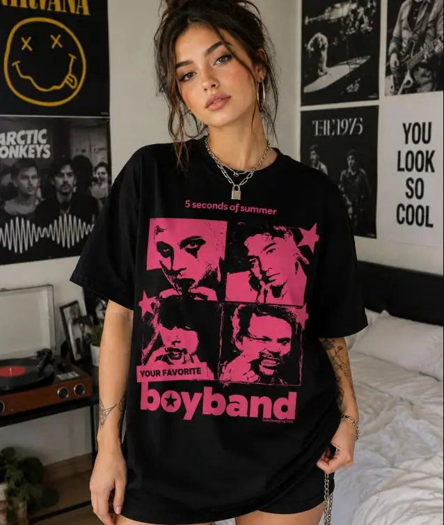 Youth and Adult Vintage 5SOS Everyone's A Star Graphic T-Shirt, Unisex Cotton Music Fan Tee, Concert Inspired Shirt
