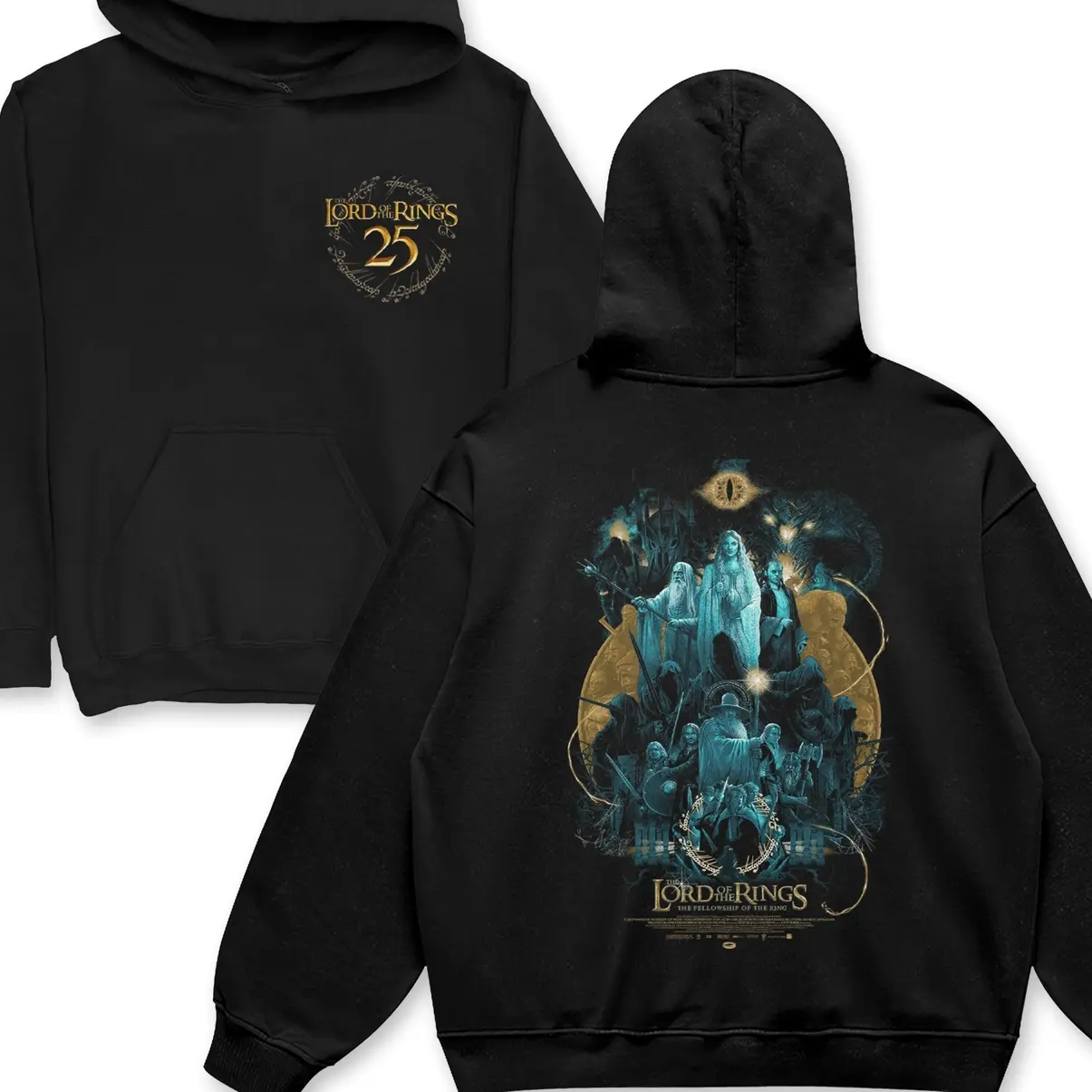 Retro LOTR 25th Anniversary Cinema T-shirt Return Trilogy Movie Sweater The Fellowship Sweatshirt Menswear Streetwear 3T7