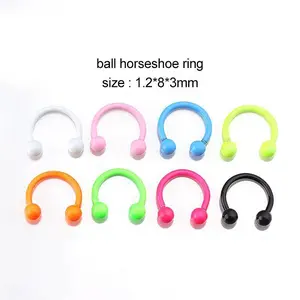 Stainless Steel Piercing Jewelry Neon Paint C-ring Horseshoe Ring Nasal Septum Lip Ring
