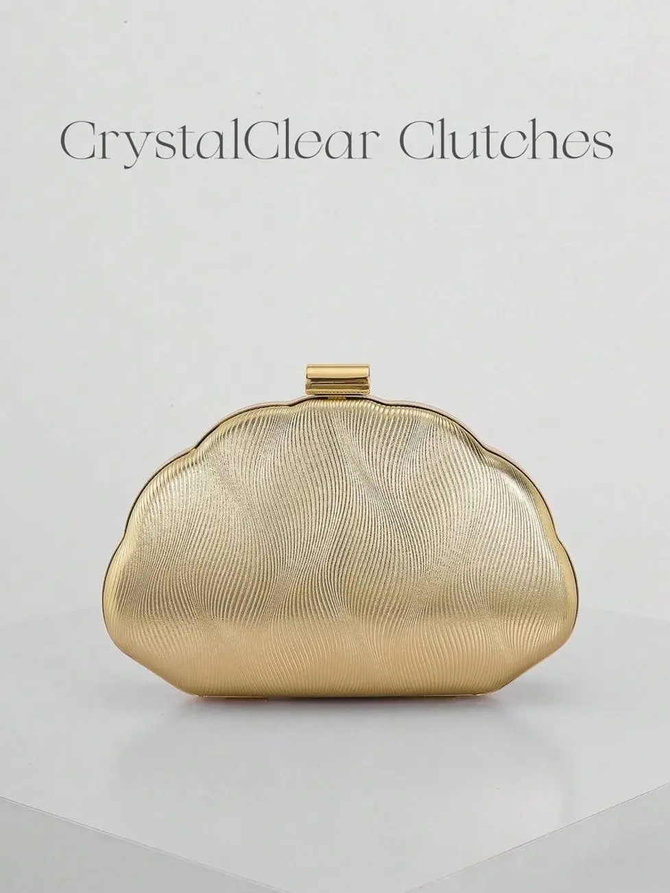 Minimalist Shell Clutch Bag, Luxury Leather Evening Purse, Elegant Wedding Party Handbag