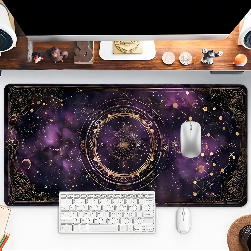 Mysterious Starry Sky Pattern Mouse Pad, Rectangle Gaming Mouse Pad, Non-slip Rubber Base Mousepad, Desk Keyboard Mat for Home Office Game Room, Gaming Desk Accessory