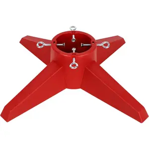 Christmas Tree Stand, Xmas Tree Base Stand, Christmas Tree Holder for Real Trees, Fits up to 8FT Real and Artificial Trees, Red