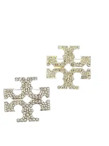 Vintage Stacked Rhinestone Brooch Elegant Sparkling Crystal Pin Fashion Accessory