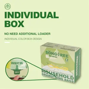 [5Pcs] Universal Fit Drawstring Garbage Bags Extra Large Capacity High Durability for Home and Office Cleaning