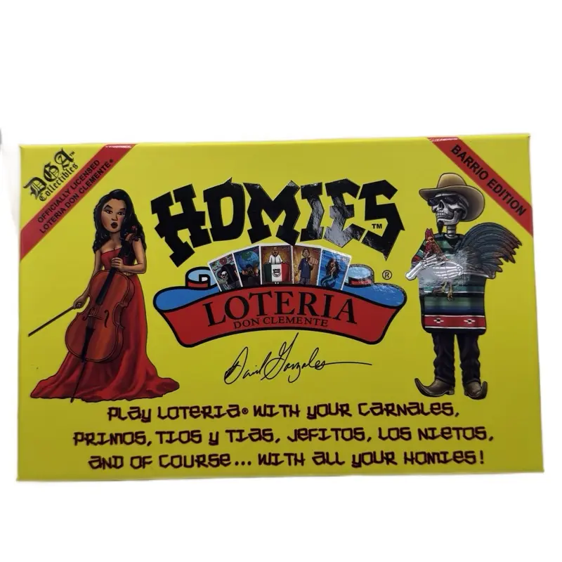 Homies x Don Clemente Loteria Barrio Edition Authentic Mexican Bingo Game Set with 1 Deck Cards 10 Game Boards & 80 Markers for Family Gatherings Featuring Homies Art by David Gonzales