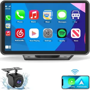 Whatook Portable Wireless Carplay Car Stereo, Wireless CarPlay Screen for Car,for Apple Carplay, Android Auto, Air Play, Mirror Link