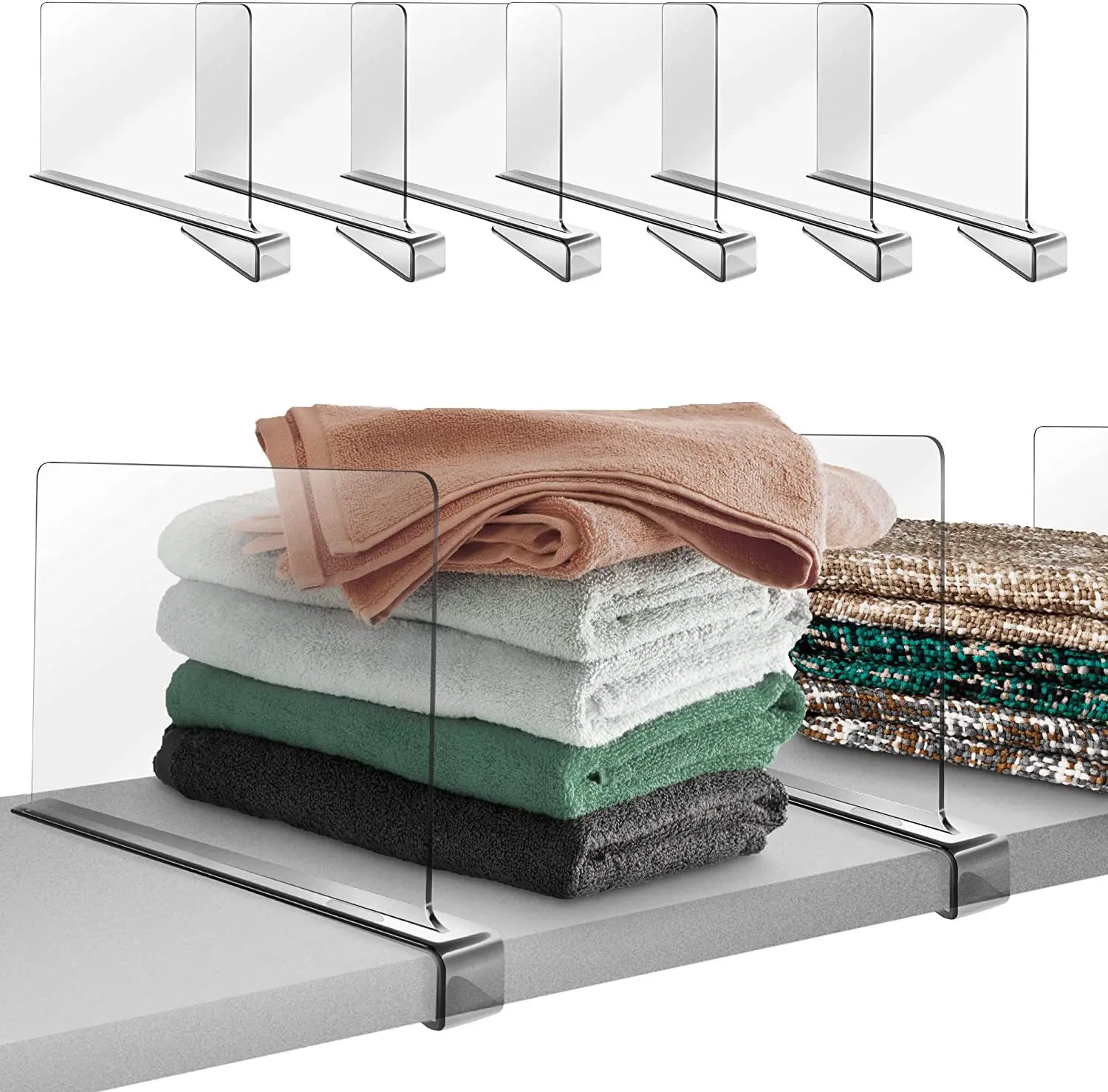 KitWinner Acrylic Shelf Dividers (11.8x7.87in) - Durable Acrylic Separators, Closet Organizer, Space-Saving Durable Sturdy Organizer Rack for Wardrobe Clothing Organization, Durable Sturdy Rack