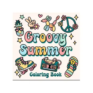 Groovy Summer Coloring Book Bold and Easy Designs for Adults, Teens, and Kids. Simple, Cute Illustrations with Thick Lines (Bold & Easy)
