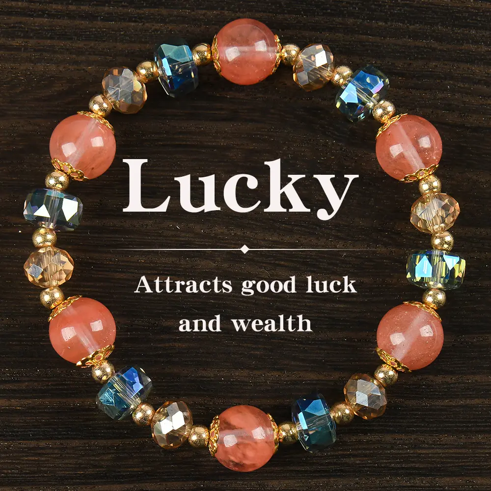 Colorful Crystal Lucky Bracelet For ,Special Occasions Gifts For Girlfriends heavy   blue friendship bracelet blue bracelet   jewelry protection bracelet  gift fashion artificial bracelet  of  the  day Colorblock Beaded Crystal Bracelet  Chunky Bracelet