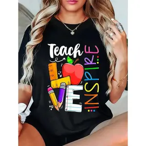 Cute Teach Love And Inspire Men Women Teacher T-Shirt