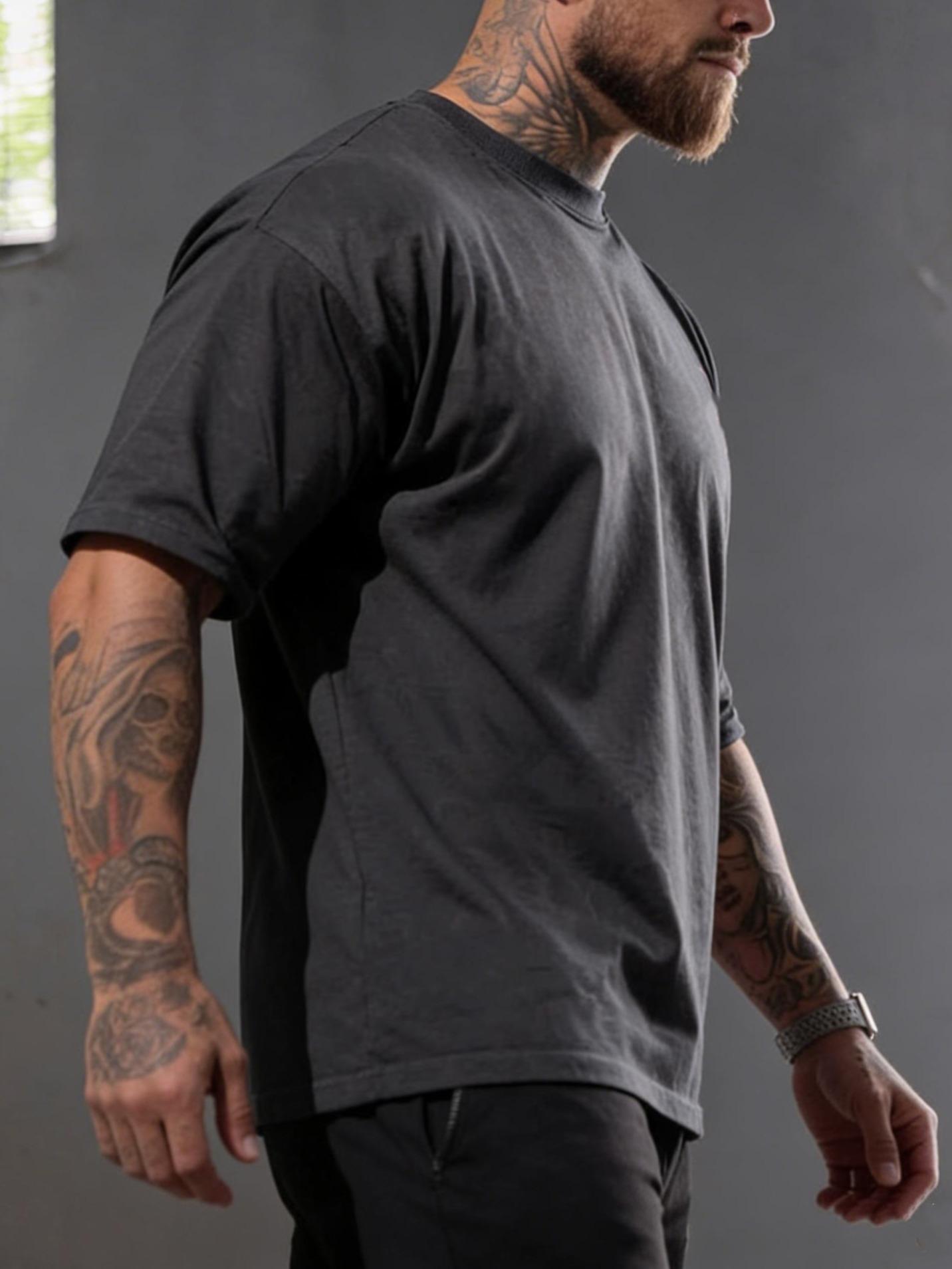 5-pack unisex short-sleeve T-shirts, American basic style, heavyweight high GSM, oversized casual athletic design; versatile tops available in multiple colors; a multi-piece set—versatile and suitable for various occasions, ideal for summer wear and a war