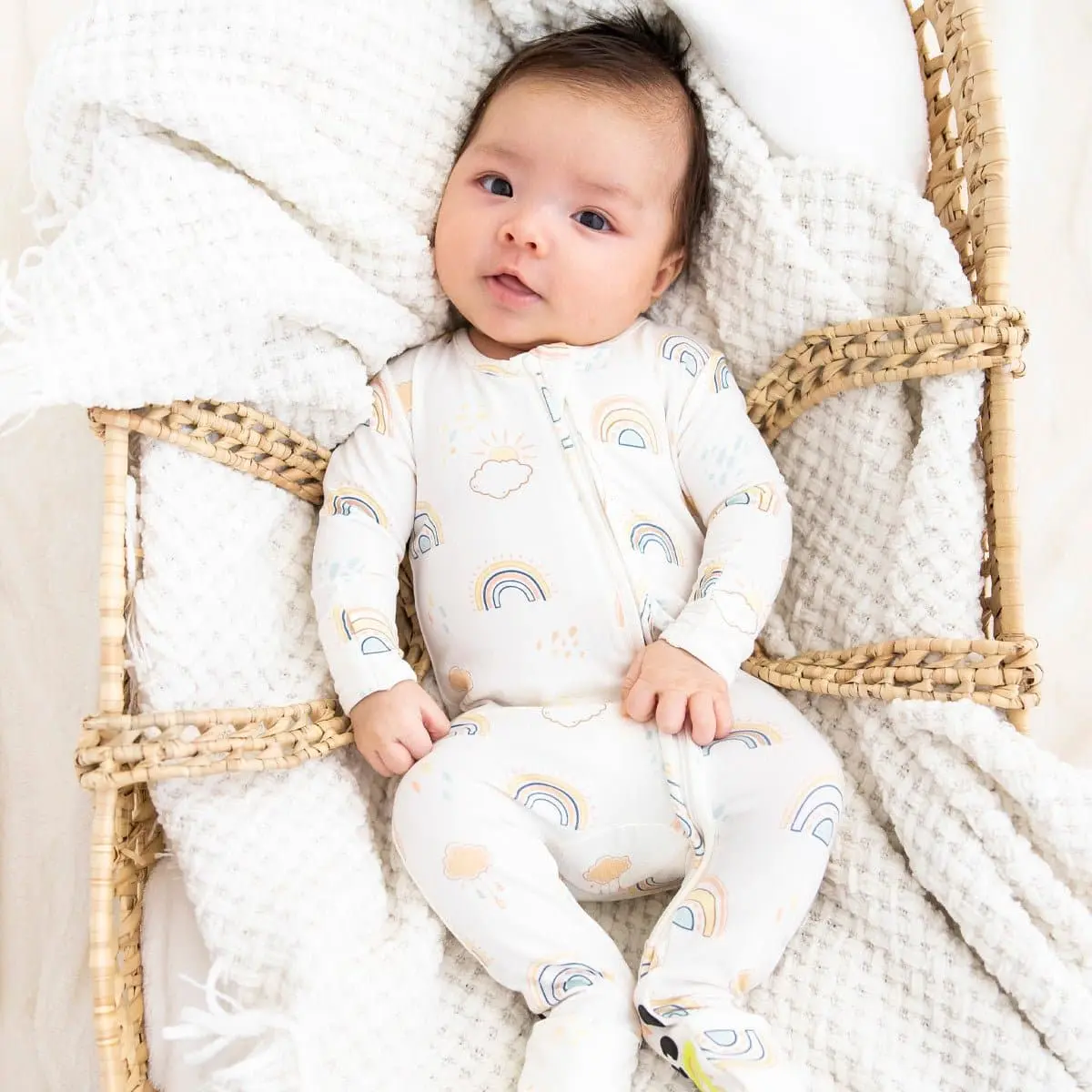 Bellabu Bear Rainbows Bamboo Convertible Footie for Babies