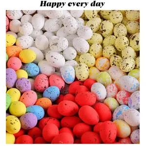 50 Pack Mini Foam Easter Eggs with Cute Polka Dots, Ideal for Kids Easter Basket Fillers, DIY Crafts and Table Decor