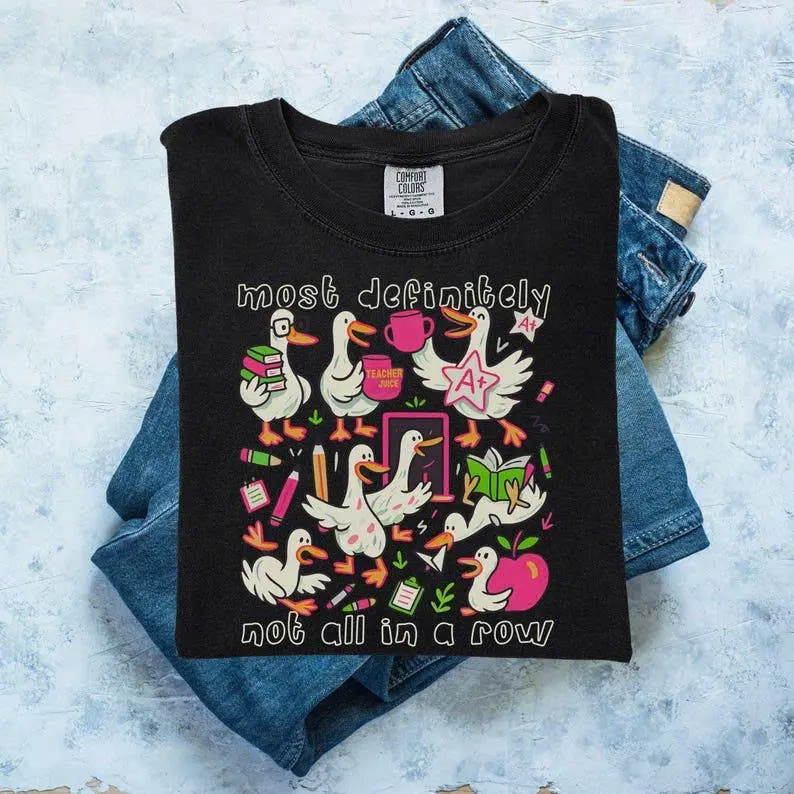 Comfort Colors Teacher Shirt, Fun Goose Back to School Tee, Ducks In a Row Shirt, Silly Goose Teacher Club, Elementary Prek Teacher Gift