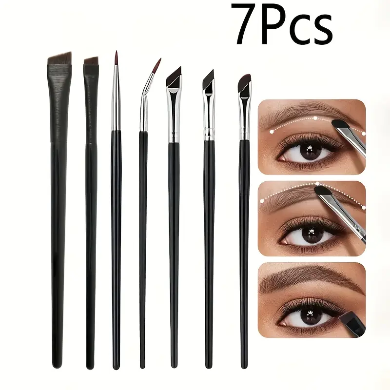 7 eyeliner brush set, Cosmetic brush set, Makeup Brushes, ultra-thin blade eyeliner brush, corner pointed eyeliner brush, oblique thin eyebrow brush, lower eyelid brush, tear groove brush, portable, recommended for beginners
