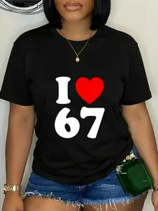 100% Cotton Unisex 100% cotton I Love 67 Year Old 67th Birthday Party Anniversary Retro 80s T-Shirt women graphic shirts