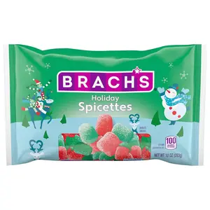 Brach's Holiday Spicettes, Cinnamon & Wintergreen Jelly Gum Drops, 10 oz Bag - Perfect for Stocking Stuffers, Gifting and Decorating