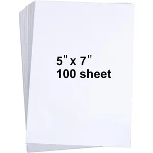 100 Pieces 5" x 7" White Heavyweight Cardstock Sheets Blank Printable Paper for Invitations Greeting Cards 74lb Cover 200 GSM