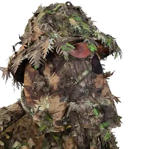 3D Leafy Camo Bucket Hat for Men - Built-in Face Mask, Adjustable Size for Turkey Hunting & Outdoor Gear