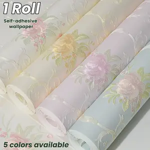 Self-Adhesive Non-Woven Vintage European Decorative Wallpaper Roll, Instant Peel & Stick, 3D Textured, Quick Coverage, Ideal for Living Room, Bedroom, Textured Peel And Stick Wallpaper