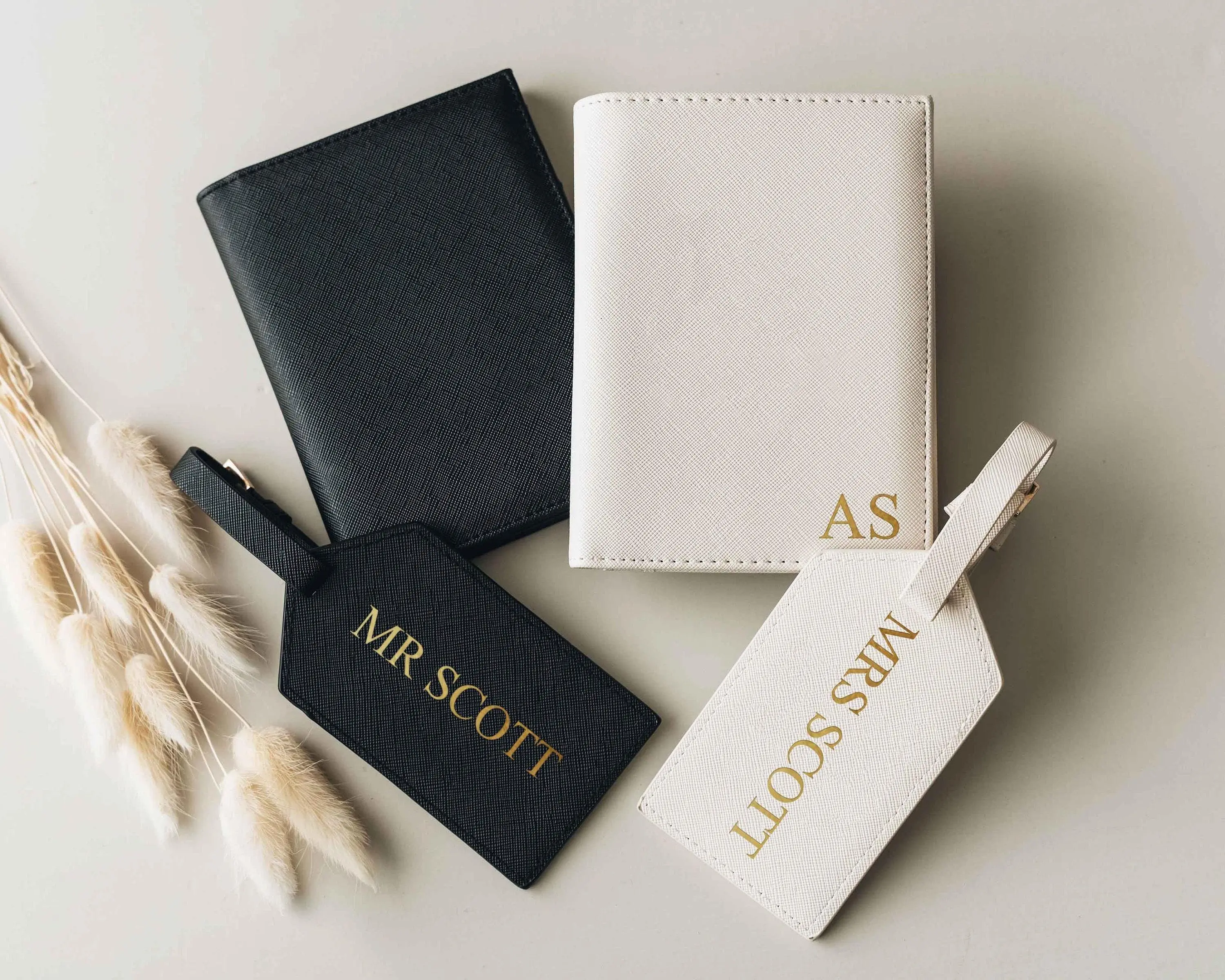 (Custom in Description) Custom Bridal Party Gifts,Mr & Mrs Passport Holder,Luggage Tag for Couple,Honeymoon Gifts,Personalized Passport Cover, Mother's Day Gift