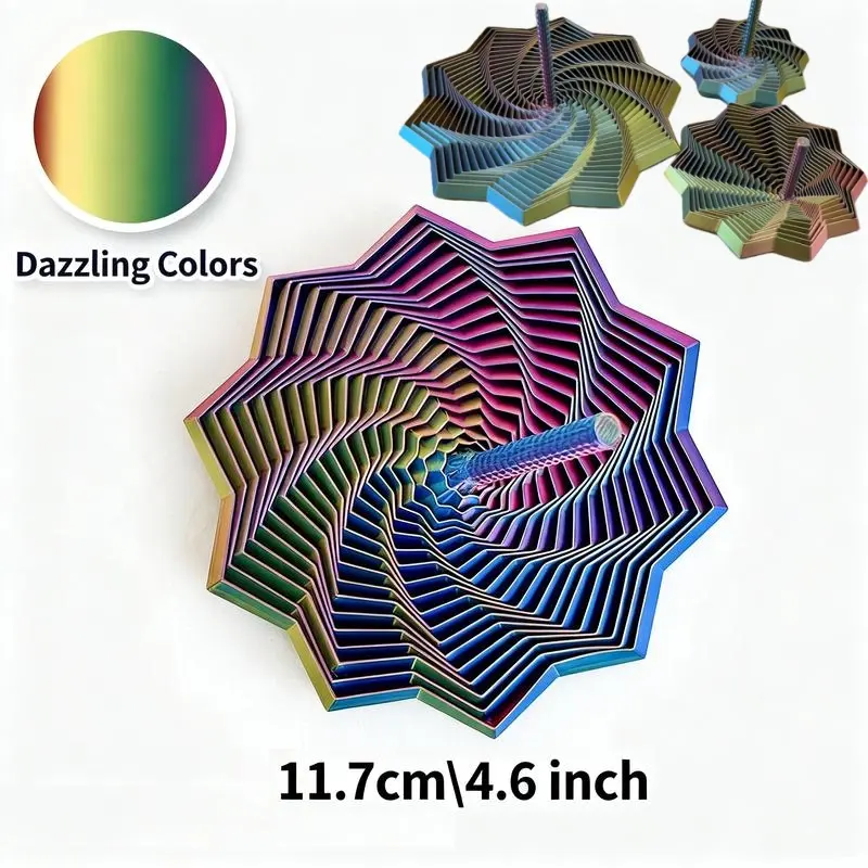 3D Printed Expanded Sensory Fidget Star, New Stress Relief Sensory Whirling Spiral with Handle, Very Satisfying Sight and Sound with Hypnotizing Visual Fidget Toy
