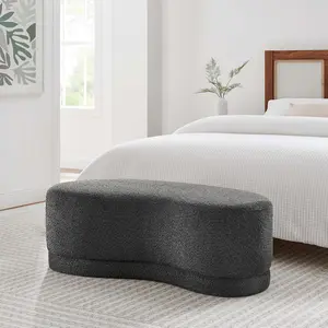 Nimbus 48" Upholstered Ottoman Bench in Cast Slate