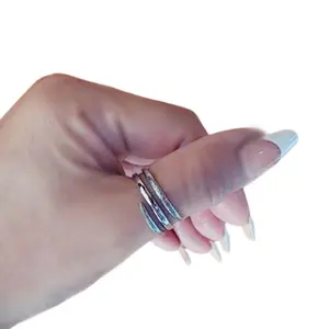 Sterling silver hammered wrap around thumb ring for Women