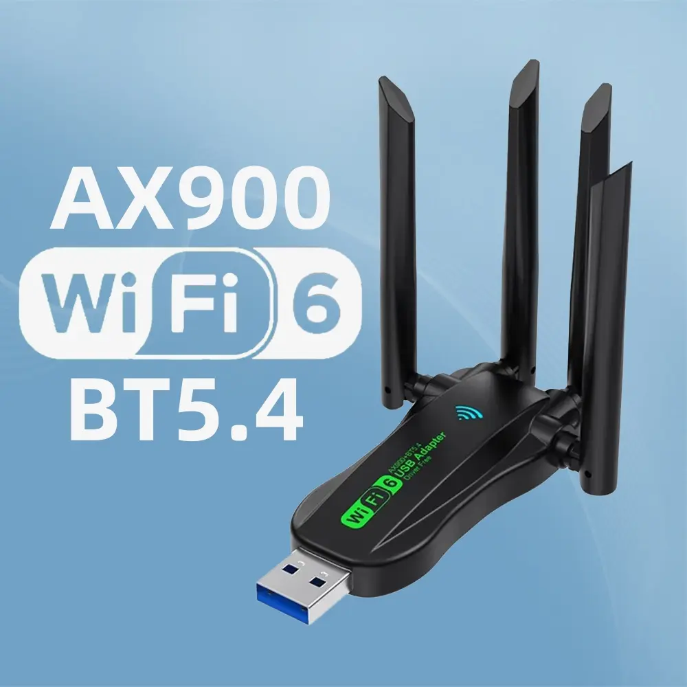 WiFi 6 Bluetooth 5.4 Dual Band 2.4G+5.8GHz 4-Antenna Hotspot WiFi Adapter, USB Wireless Dongle Network Card Receiver for PC/Laptop, Hotspot Wifi Adapter Wireless Adapters