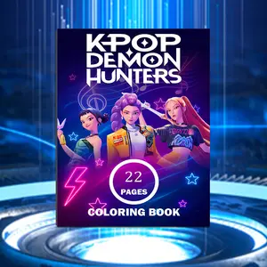 K-POP Coloring Book, Activity books with Unique Cover - Perfect Gift for Adults, Ideal for Valentine'S Day, Christmas, Birthday & Party Decorations, Vibrant Cover, Premium Paper, Demon Hunters Kpop Merch