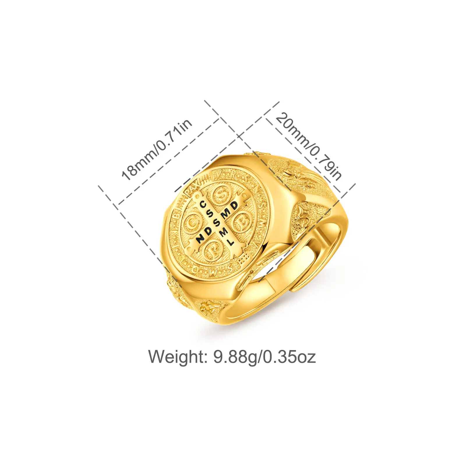 Style 5 St.Benedict  C.S.S.M.L. N.D.S.M.D. Ring