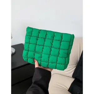 Large Capacity Quilted Design Clutch, Travel Storage Bag With Zipper, Perfect Christmas Gift Idea