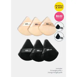 AOA Velvet Puffs - 6 Pc Triangle + Long Triangle Set
