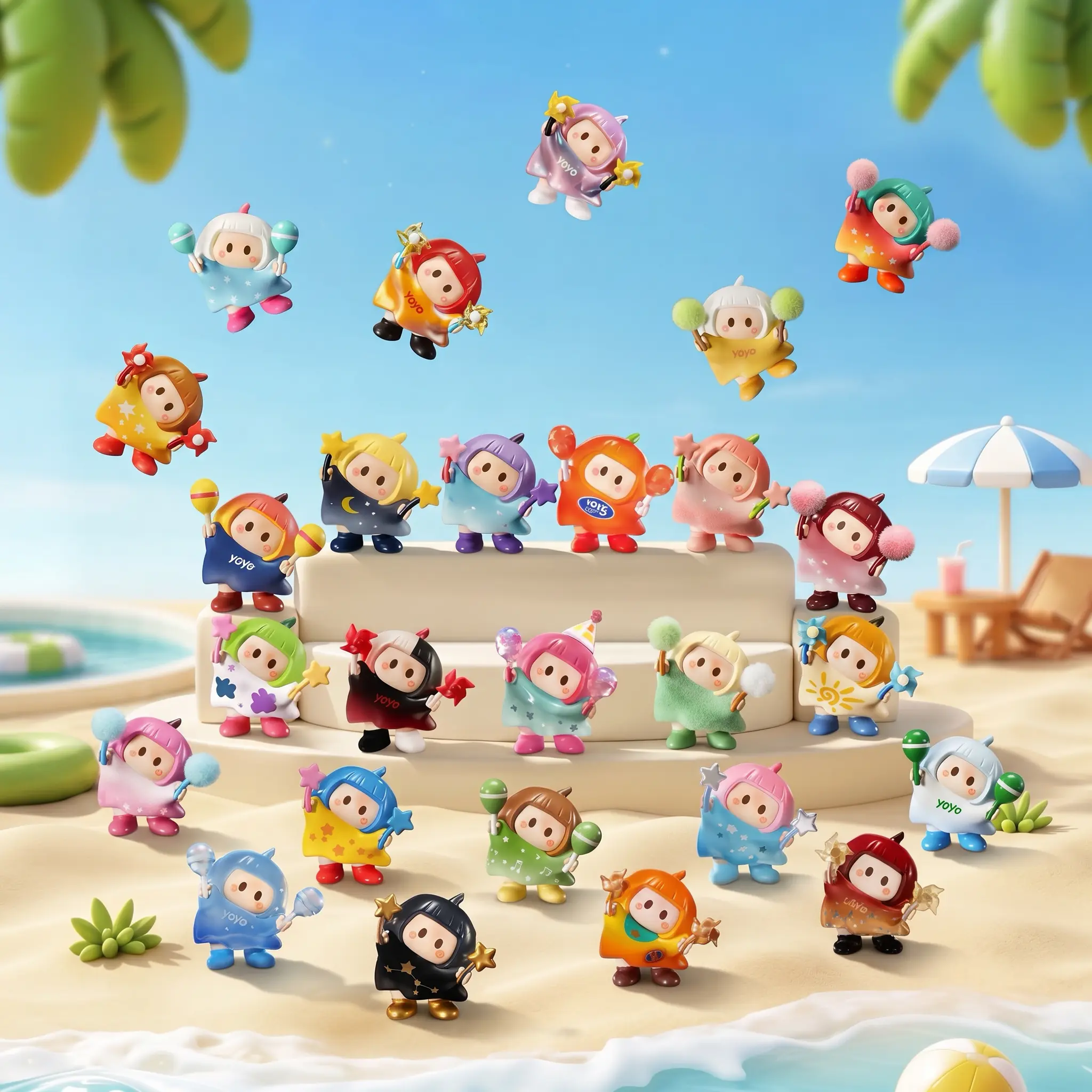 MINISO YOYO S2 Series Tilted Head Icon Box Figure Blind Box - Soft Pastels Cute Collectibles, Desk Decor with Fine Detailing, Toy Unboxing Item, Kawaii Cuteness Gift for Collectors