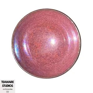 Pink Iridescent Crackle Glaze Cup Handcrafted 9.7cm x 6cm Artistic Home Decor for Tea Lovers