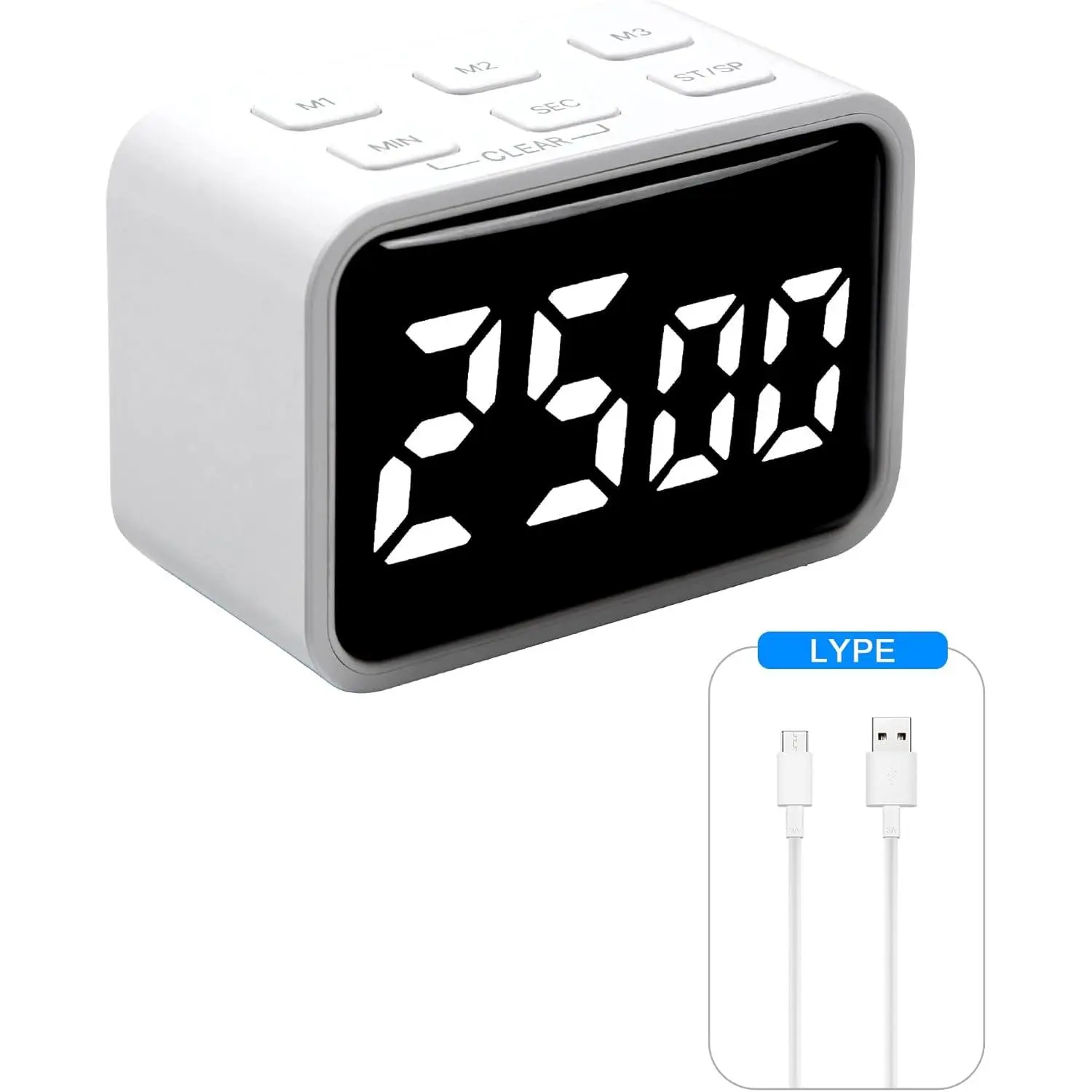 Digital Pomodoro Timer for Desk Productivity, 5/15/25-Minute Default Settings, Small Timer for , Study & Tasks, USB Rechargeable Time Management Tool