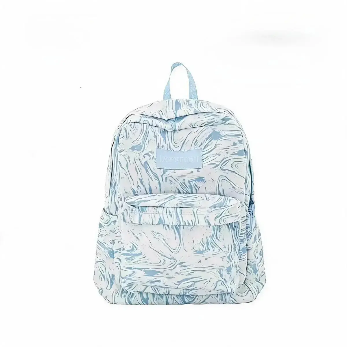 JanSport Light Blue Marble Swirl Water-Resistant Backpack - Minimalist Water Ripple Aesthetic School Bookbag for Commute, Casual Use