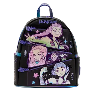 Loungefly KPop Demon Hunters HUNTR/X Mini Backpack with Photo Card Charm