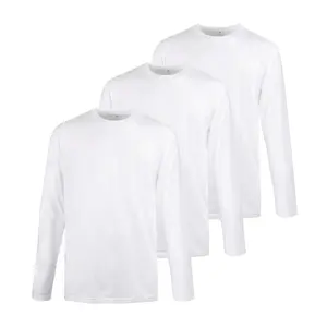 3 Pack Men's T-Shirts Cotton  Long Sleeve Crew Neck Classic Fit Tee Regular Big & Tall S-3XL Workout Breathable Casual Menswear Tops Streetwear Solid