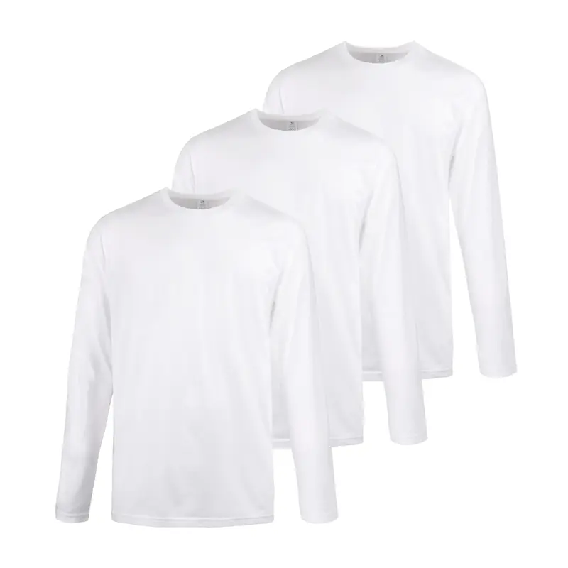 Men's 3-Pack Cotton Long Sleeve Crew Neck T-Shirts - Basic Traditional Classic Fit, Breathable Fabric, Layer-Friendly, Regular/Big & Tall S-3XL, Casual Streetwear Workout Tops
